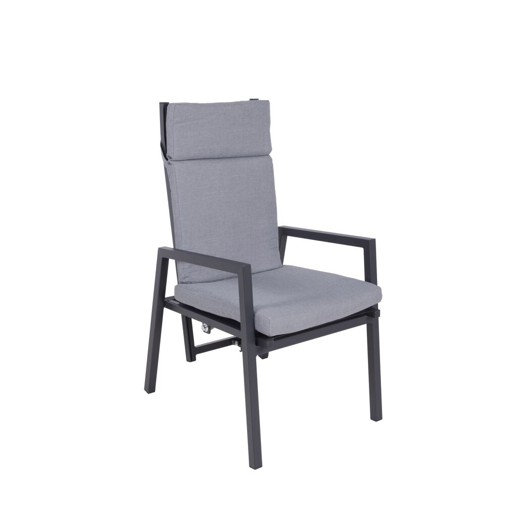 Gartenstuhl 'Sintra' verstellbar Aluminium schwarz 55 x 103 x 70 cm