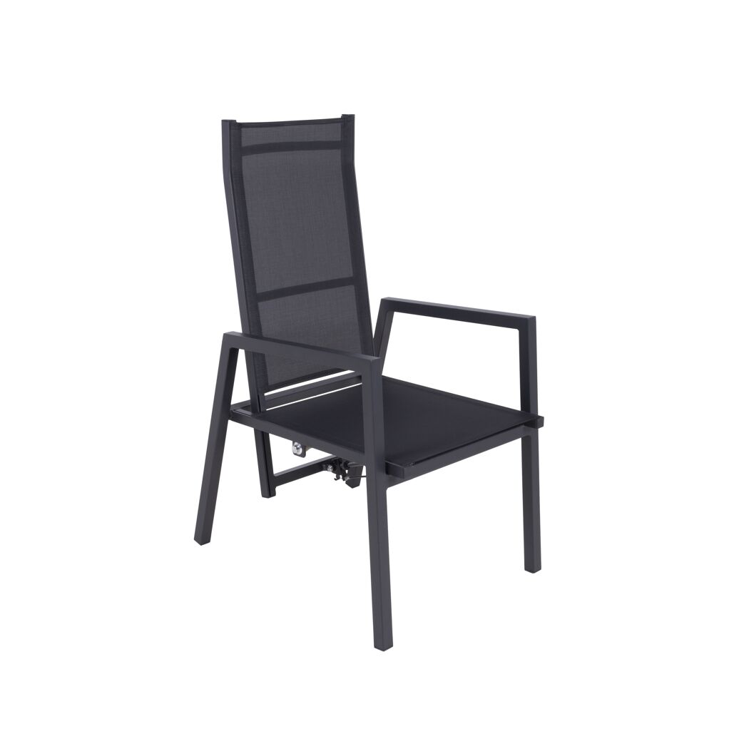 Gartenstuhl 'Sintra' verstellbar Aluminium schwarz 55 x 103 x 70 cm