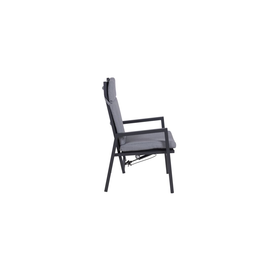 Gartenstuhl 'Sintra' verstellbar Aluminium schwarz 55 x 103 x 70 cm