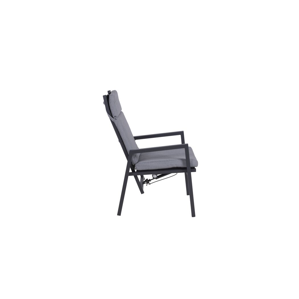 Gartenstuhl 'Sintra' verstellbar Aluminium schwarz 55 x 103 x 70 cm