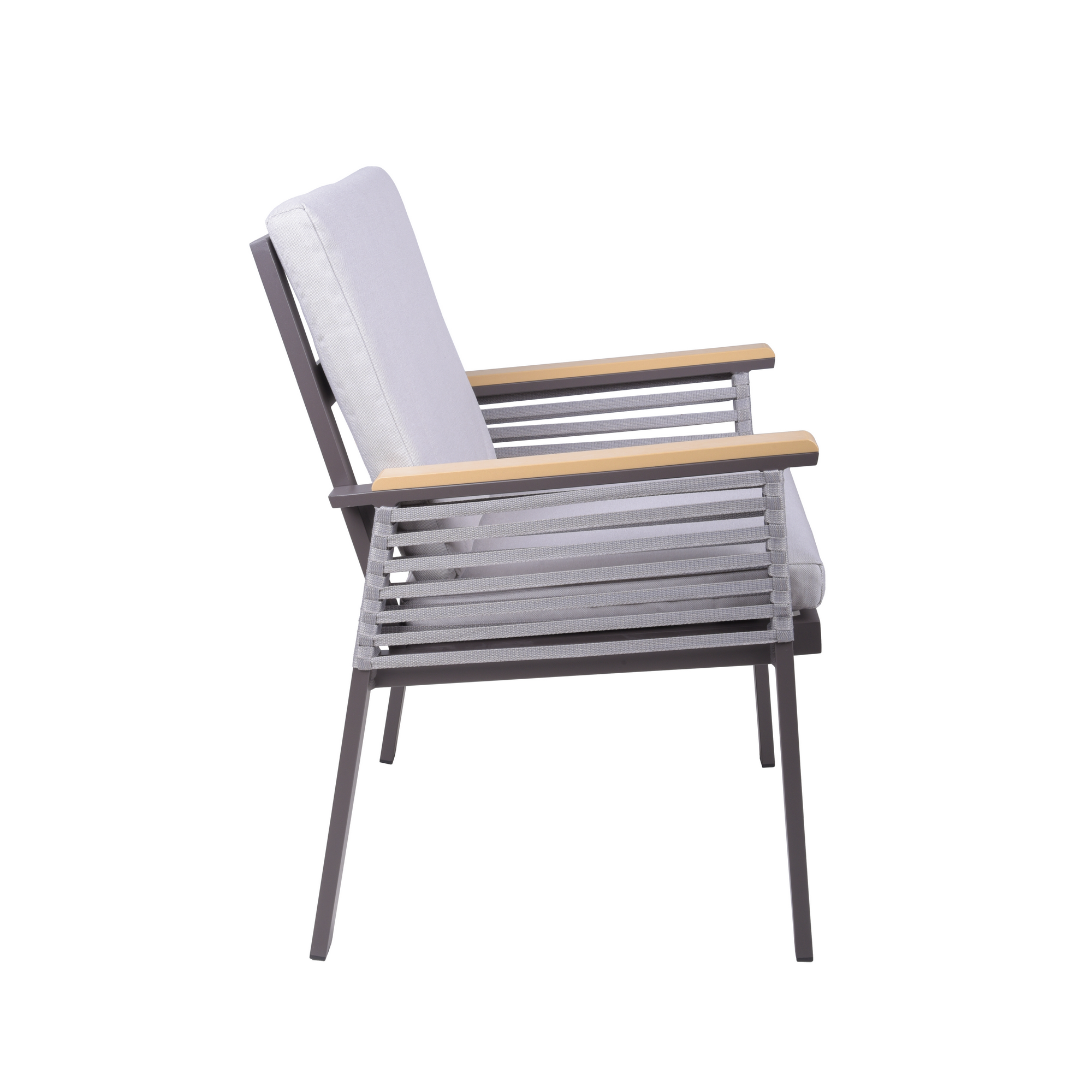 Gartenstuhlset 'Denia' Aluminium dunkelbraun 2 Stück