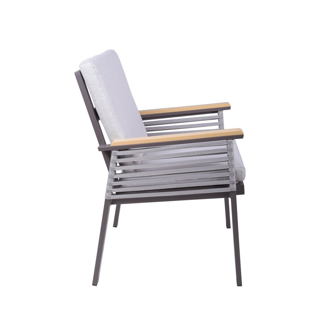 Gartenstuhlset 'Denia' Aluminium dunkelbraun 2 Stück