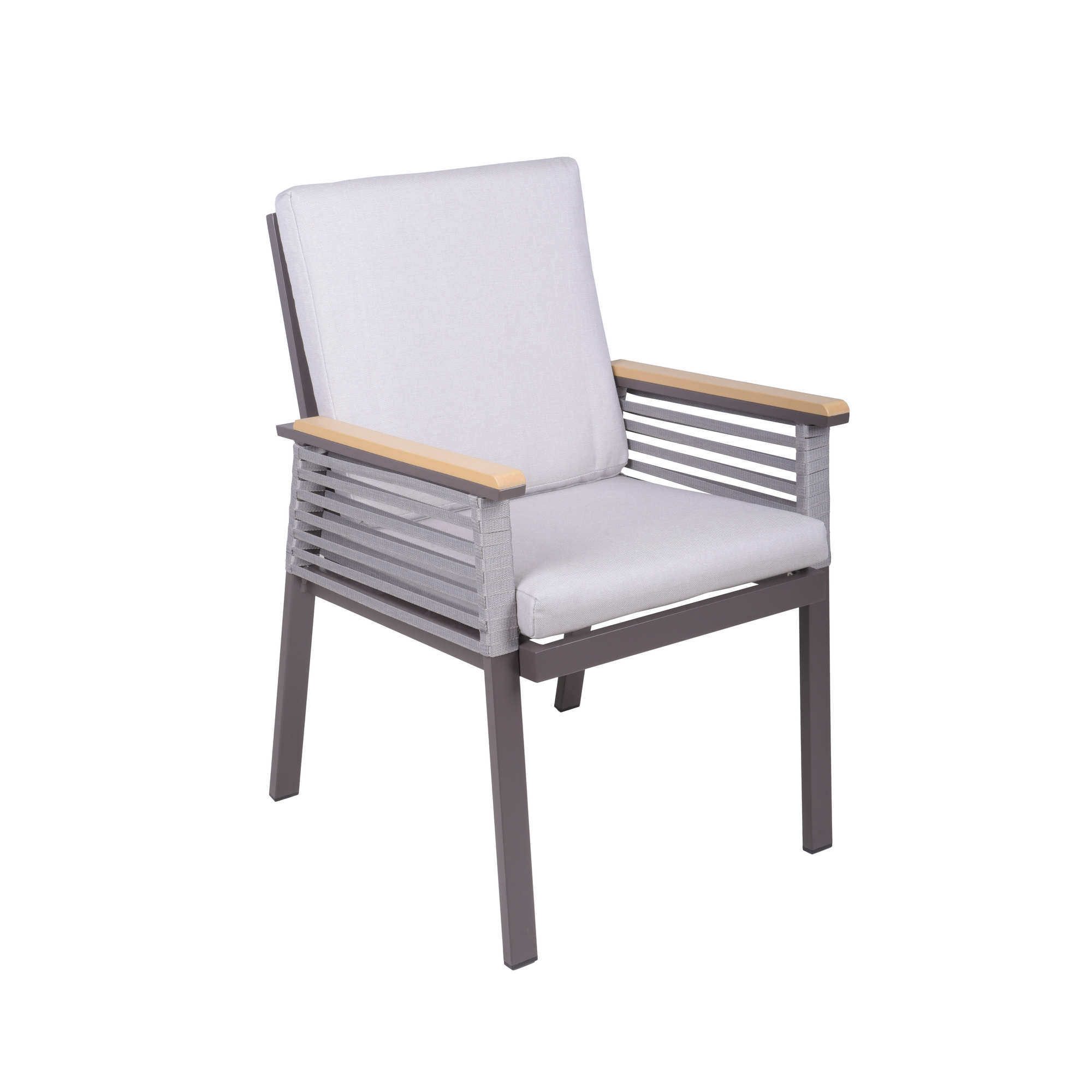 Gartenstuhlset 'Denia' Aluminium dunkelbraun 2 Stück