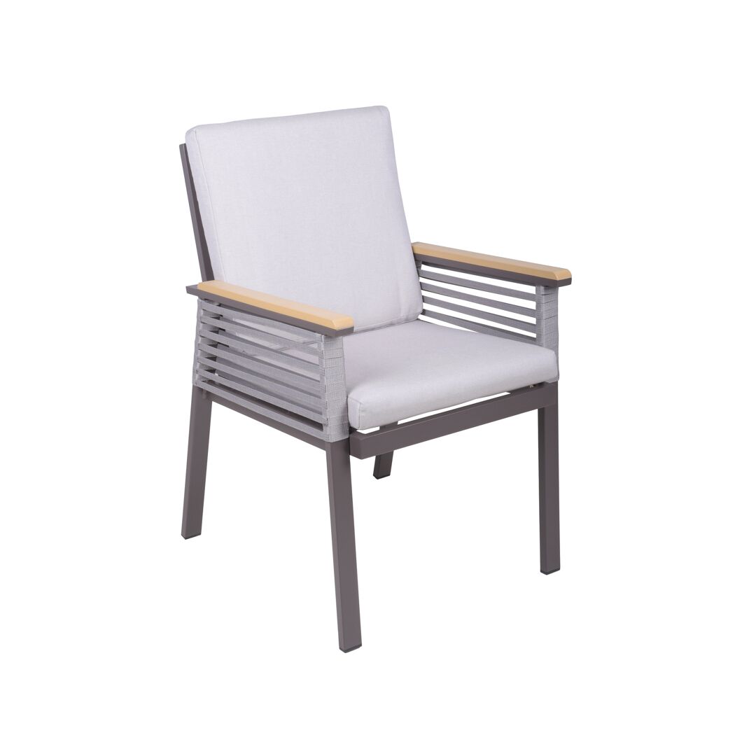Gartenstuhlset 'Denia' Aluminium dunkelbraun 2 Stück