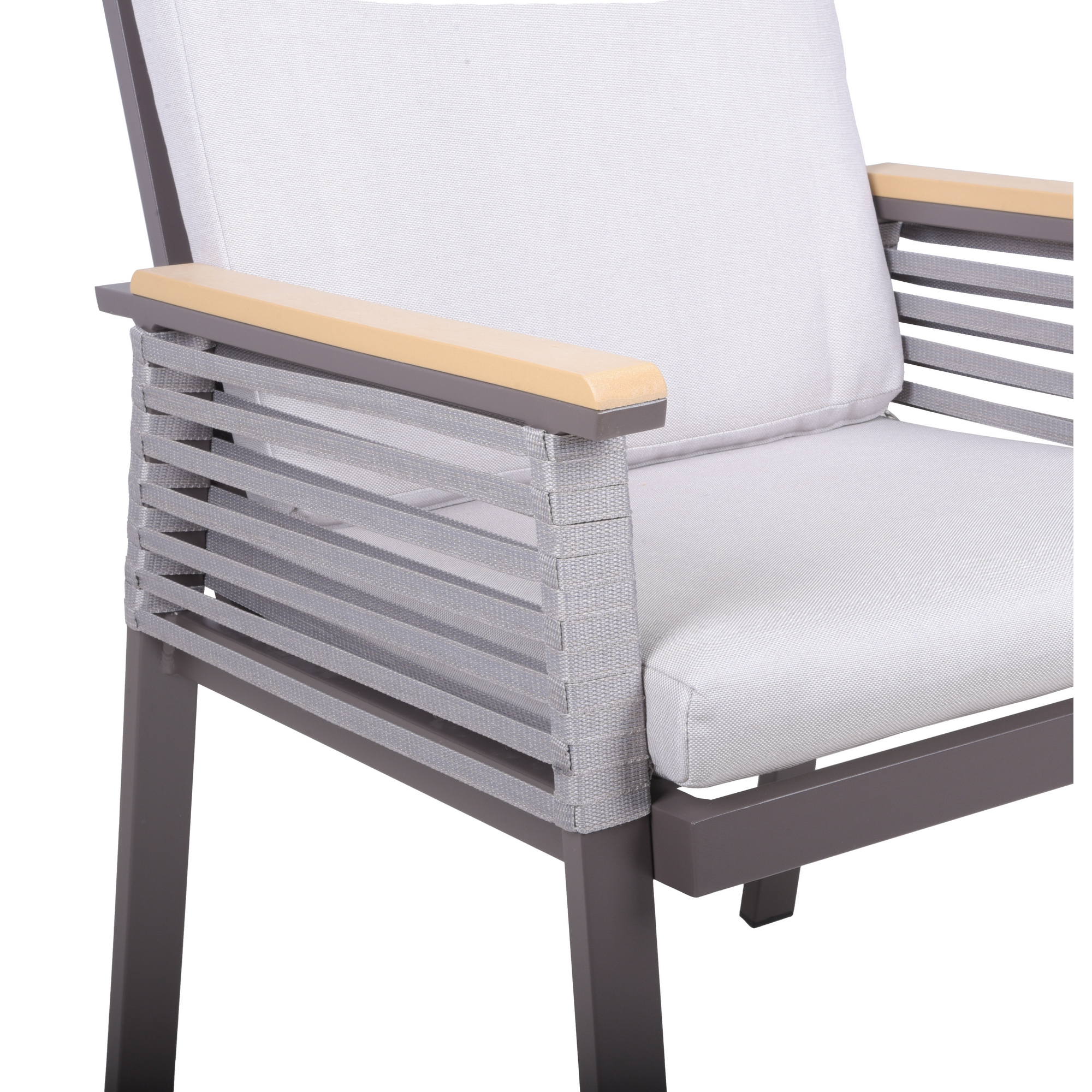 Gartenstuhlset 'Denia' Aluminium dunkelbraun 2 Stück