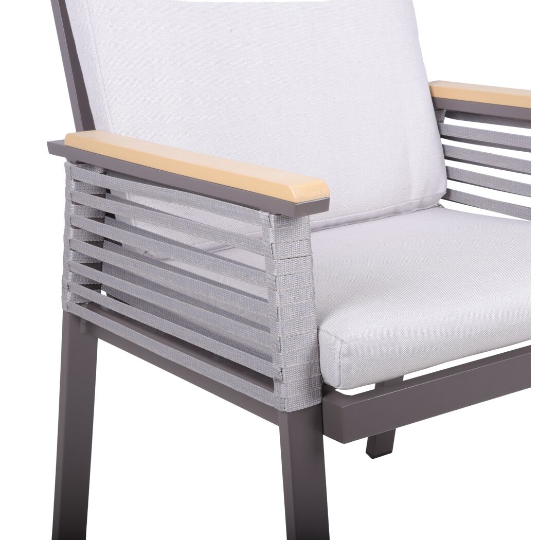 Gartenstuhlset 'Denia' Aluminium dunkelbraun 2 Stück