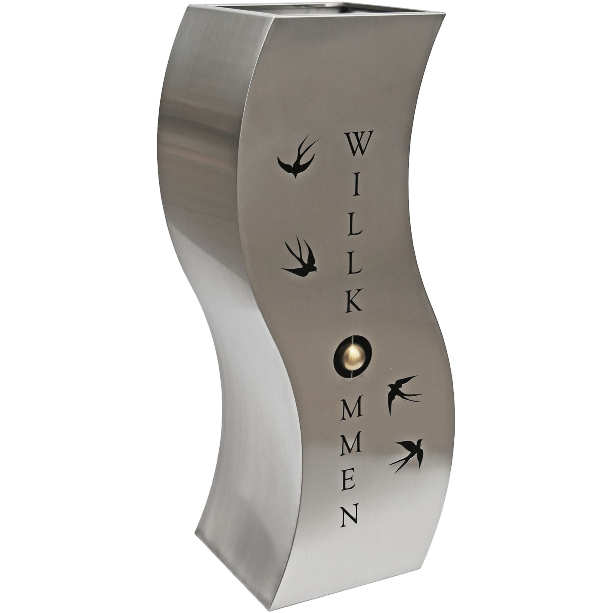 Pflanzsäule 'Schwalbe' Edelstahl silbern 25 x 80 x 35 cm