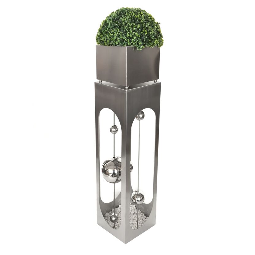 Pflanzsäule 'Patio' Edelstahl silbern 26 x 110 x 26,5 cm