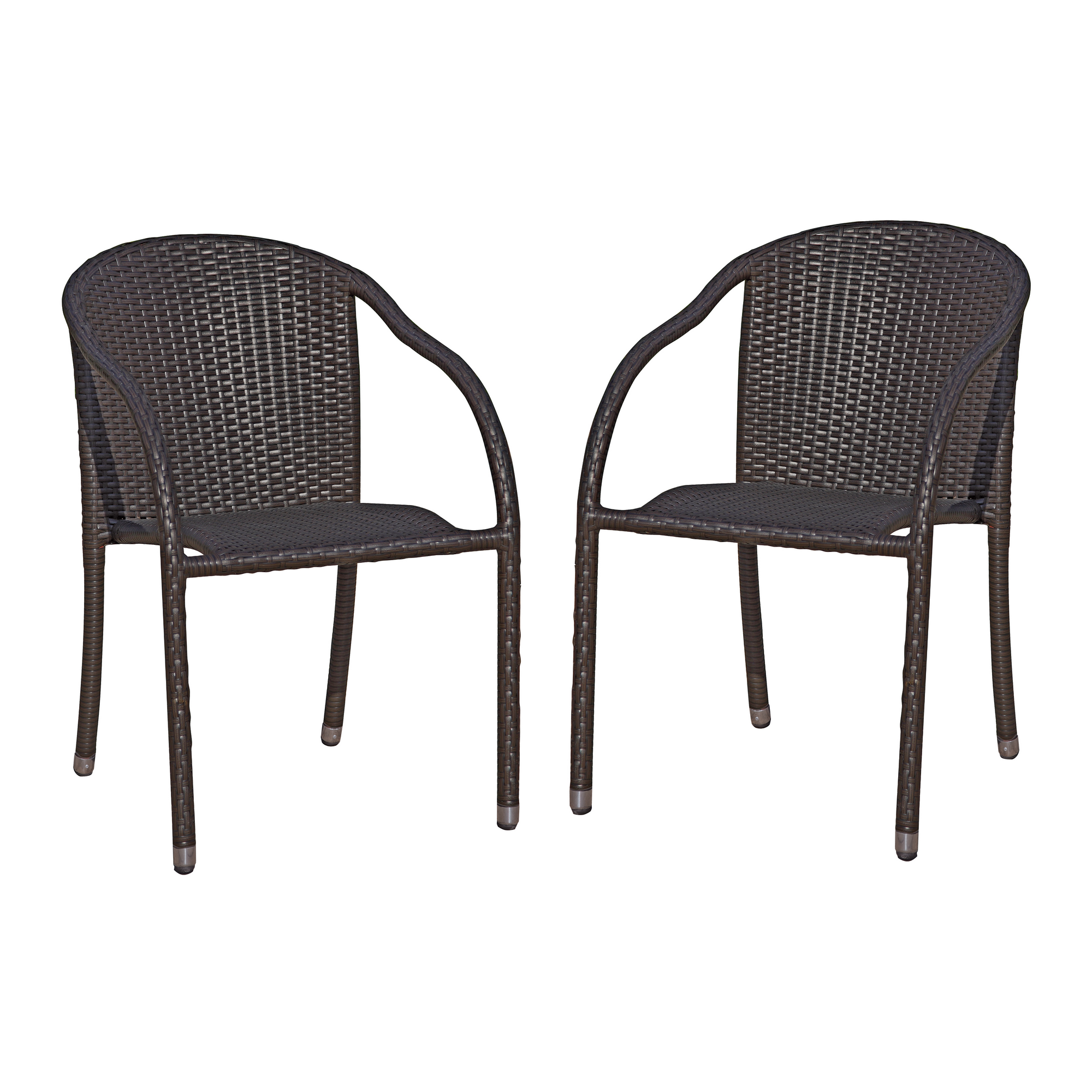 Gartenstuhlset 'Riga' stapelbar Aluminium kaffeefarben