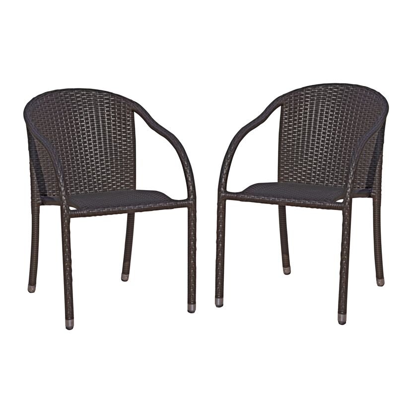 Gartenstuhlset 'Riga' stapelbar Aluminium kaffeefarben