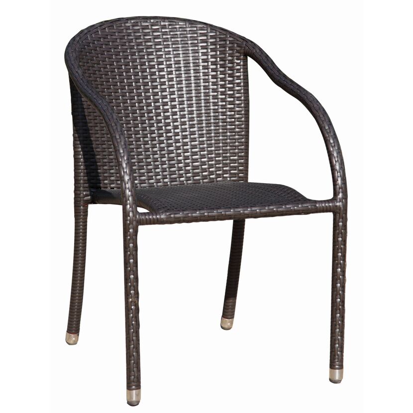 Gartenstuhlset 'Riga' stapelbar Aluminium kaffeefarben