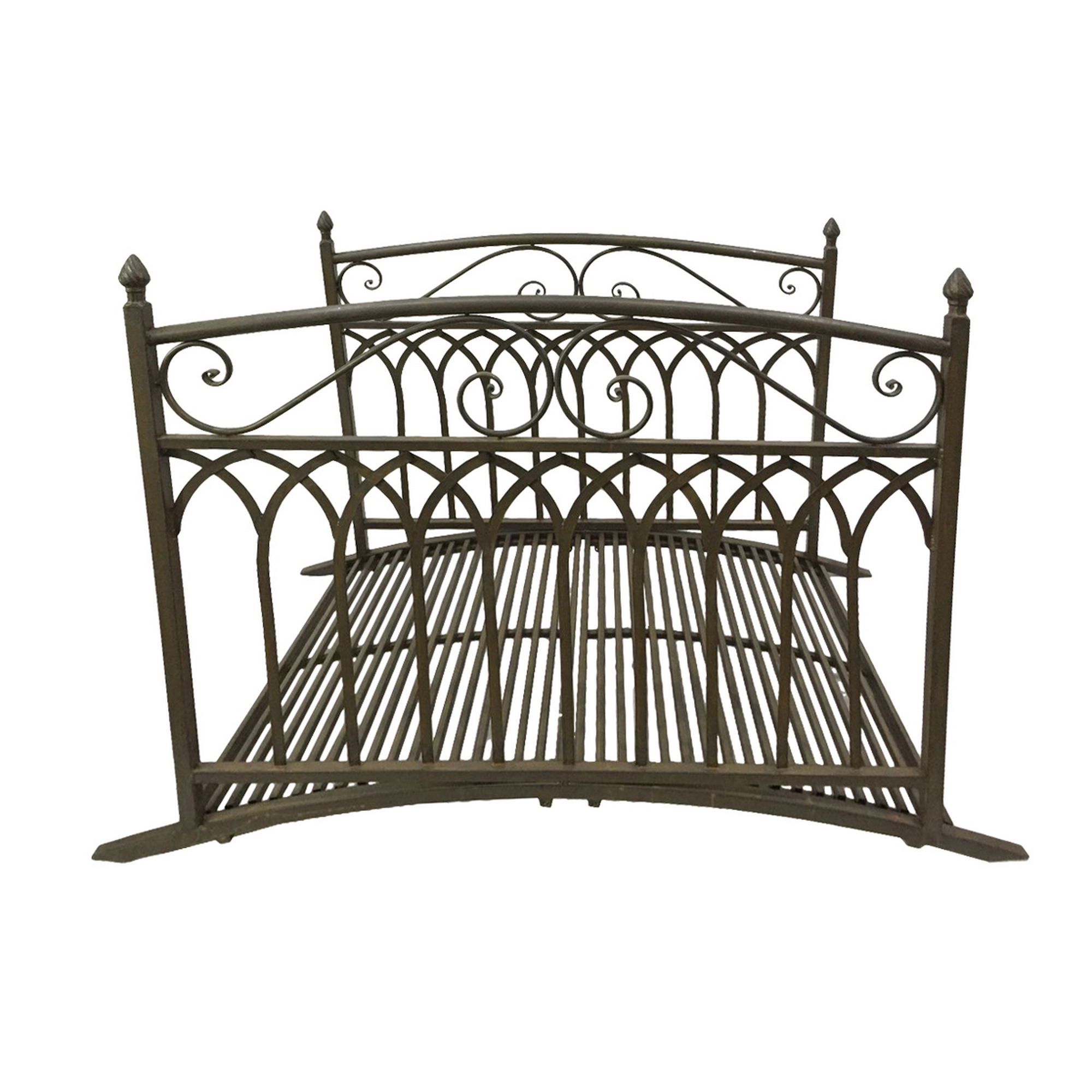 Gartenbrücke 'Dukono' Stahl schwarzbraun 79,3 x 91,7 x 181,4 cm