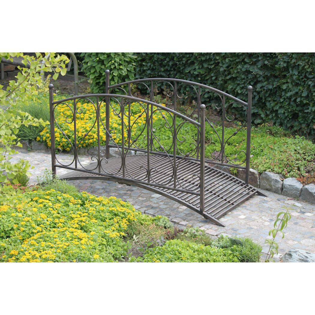 Gartenbrücke 'Taupo' Metall schwarzbraun 81,5 x 94,5 x 120,5 cm