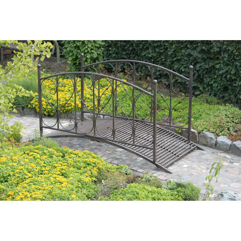 Gartenbrücke 'Taupo' Metall schwarzbraun 81,5 x 94,5 x 120,5 cm