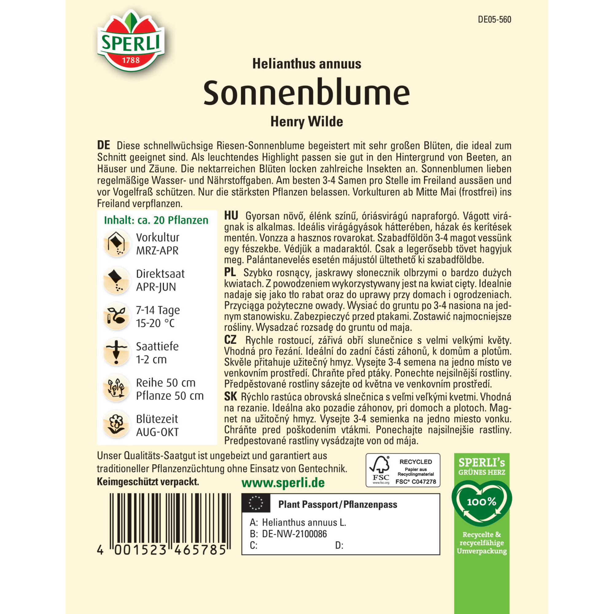 Sonnenblume 'Henry Wilde'