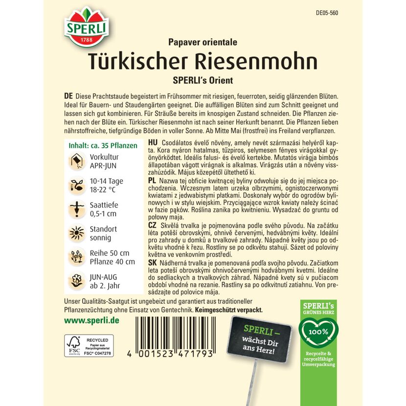 Türkischer Riesenmohn 'SPERLI's Orient'