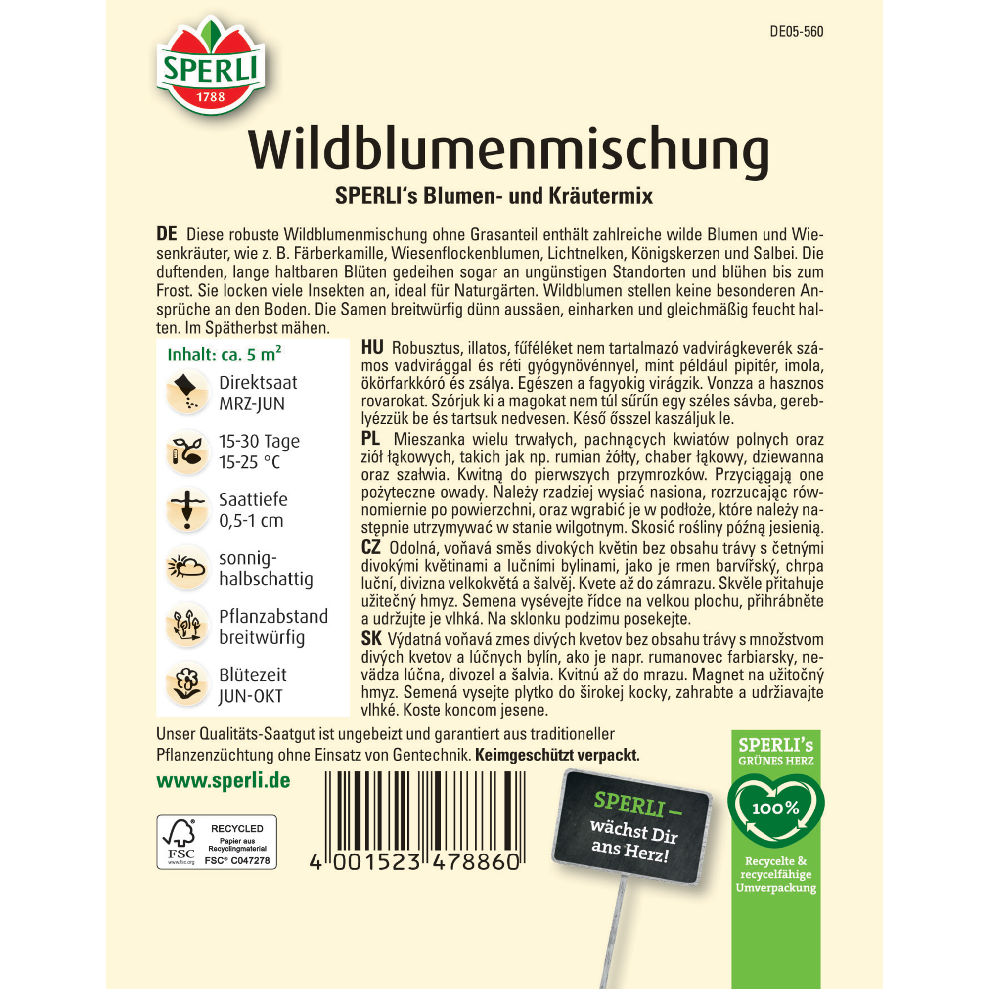 Wildblumenmischung 'Blumen- und Kräutermischung'