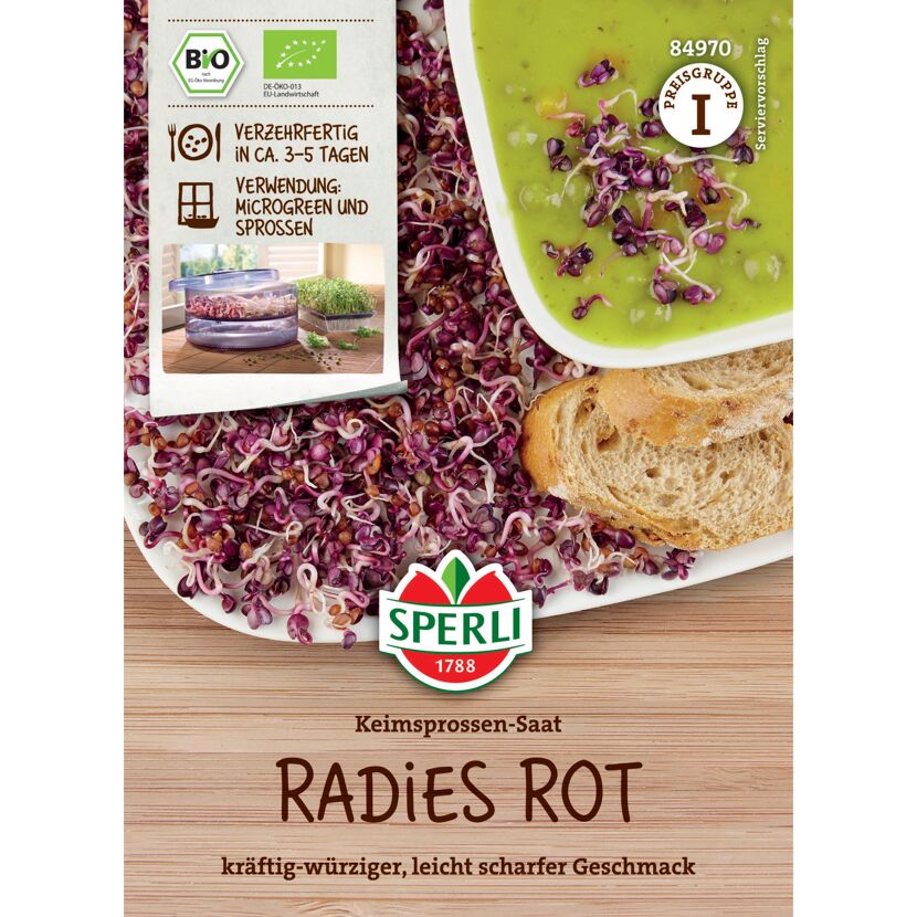 BIO-Keimsprossen-Saat Radies rot