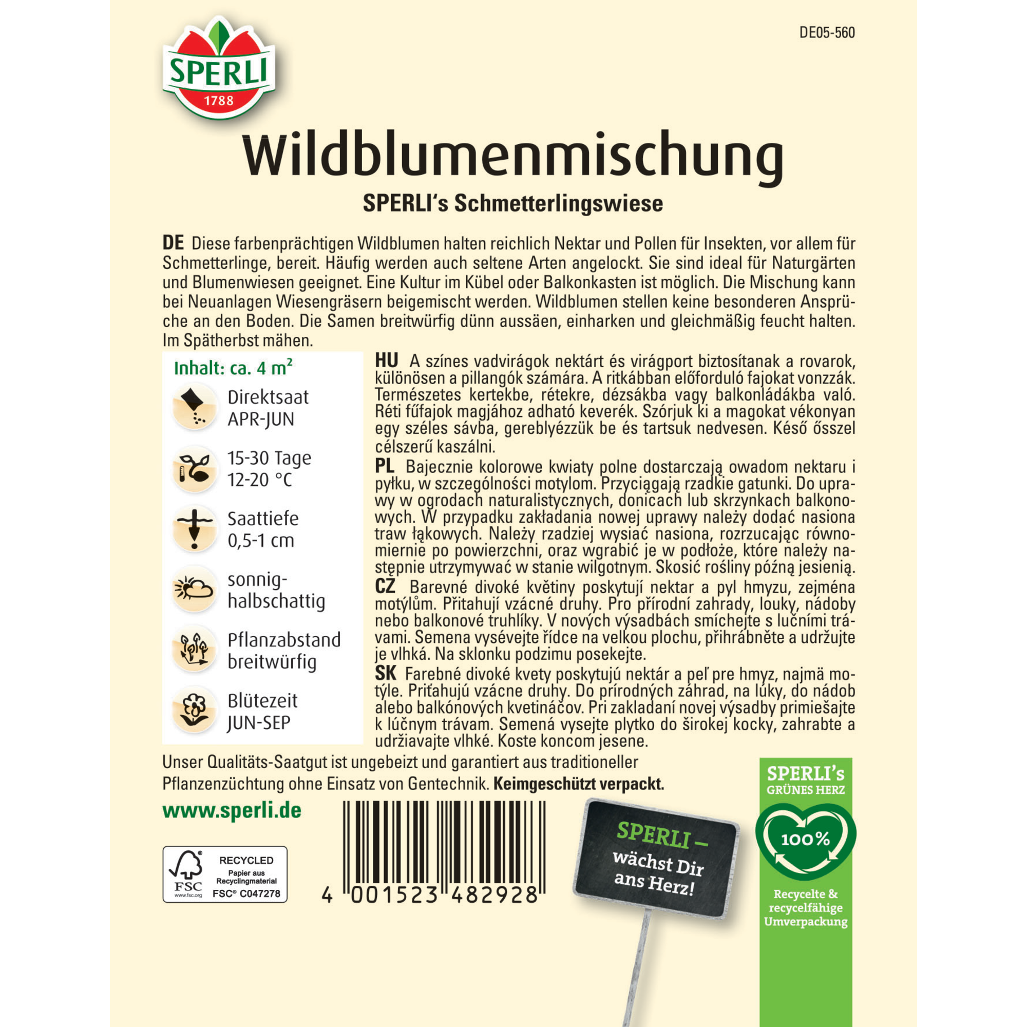 Wildblumenmischung 'SPERLI's Schmetterlingswiese'