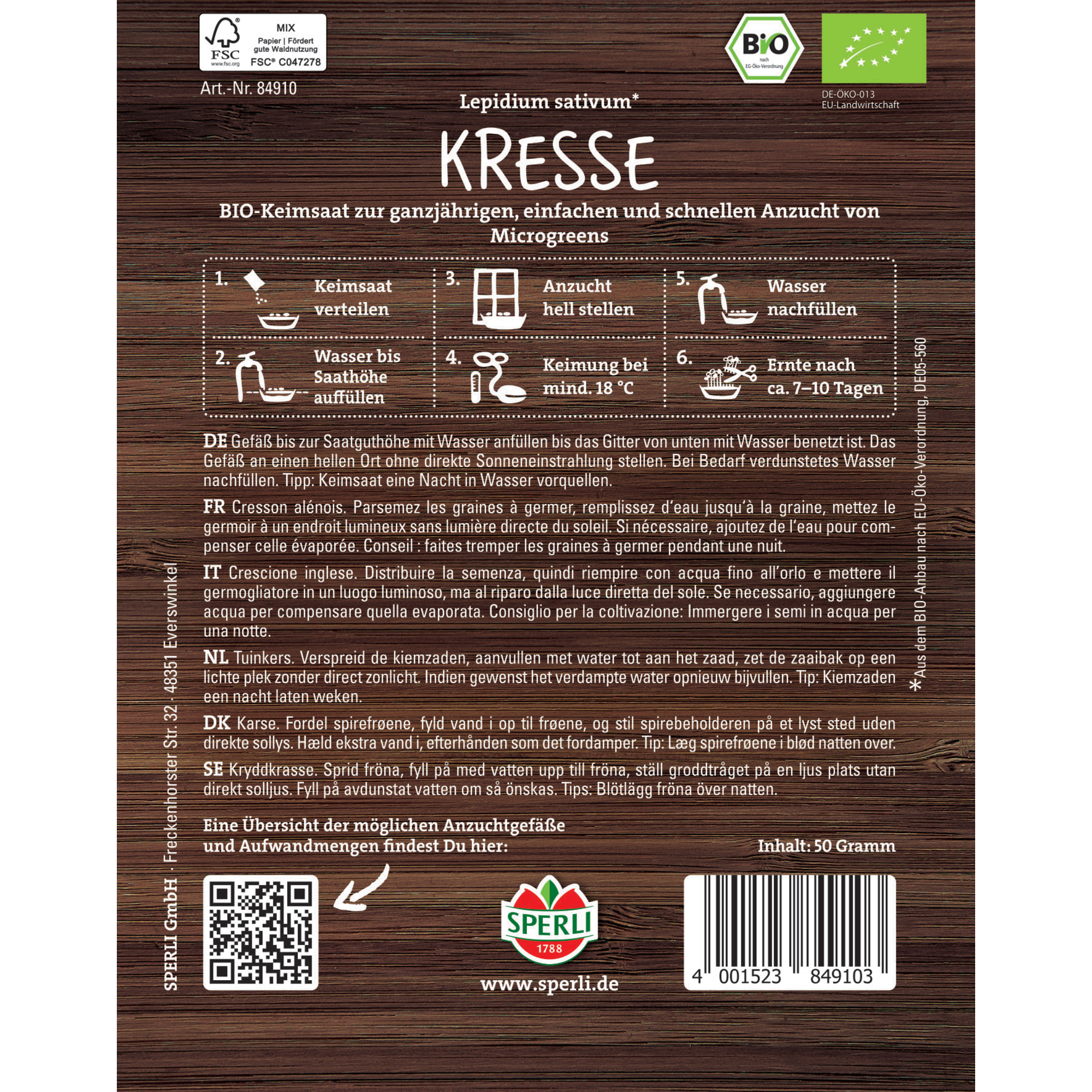 BIO-Microgreen-Saat Kresse