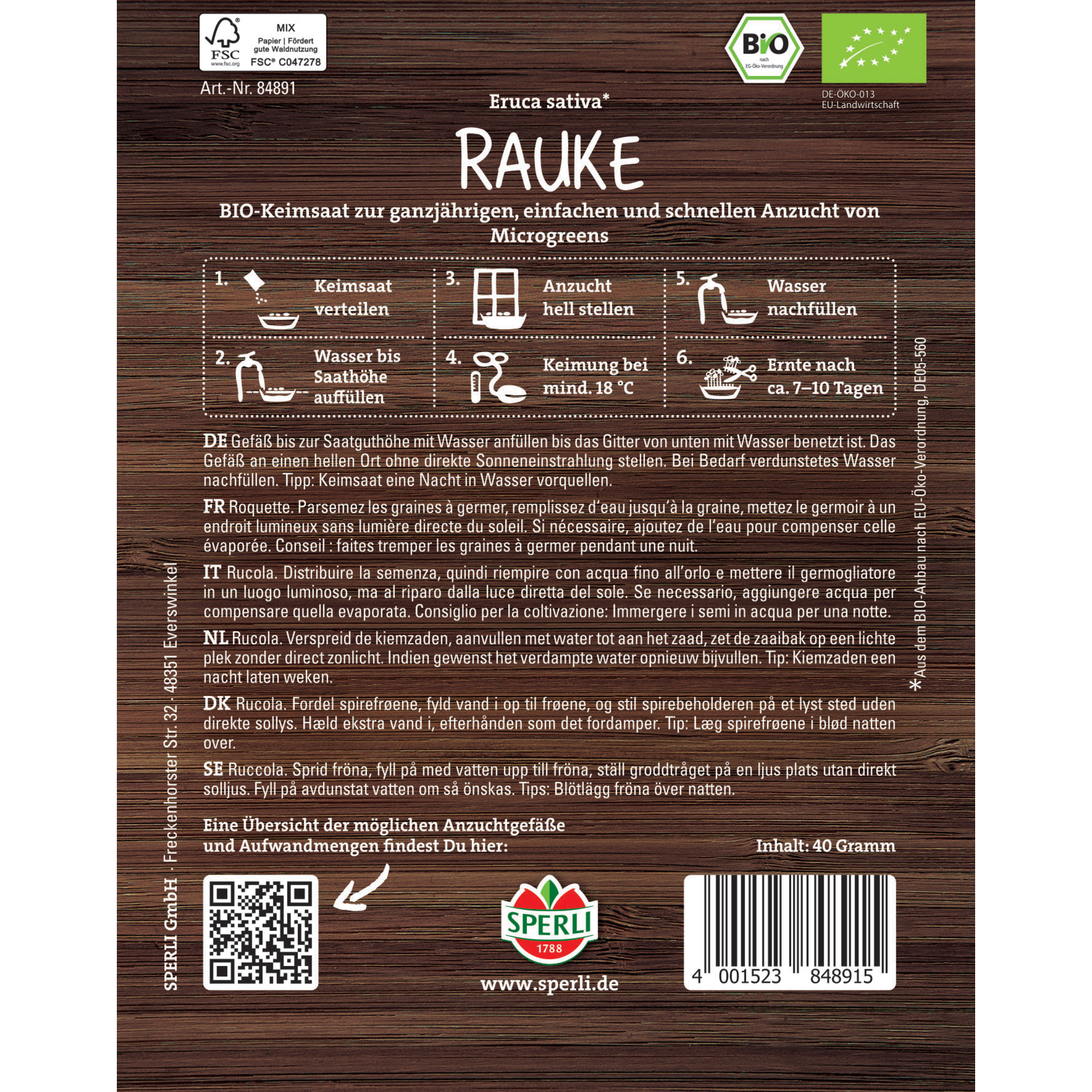 BIO-Microgreen-Saat Rauke
