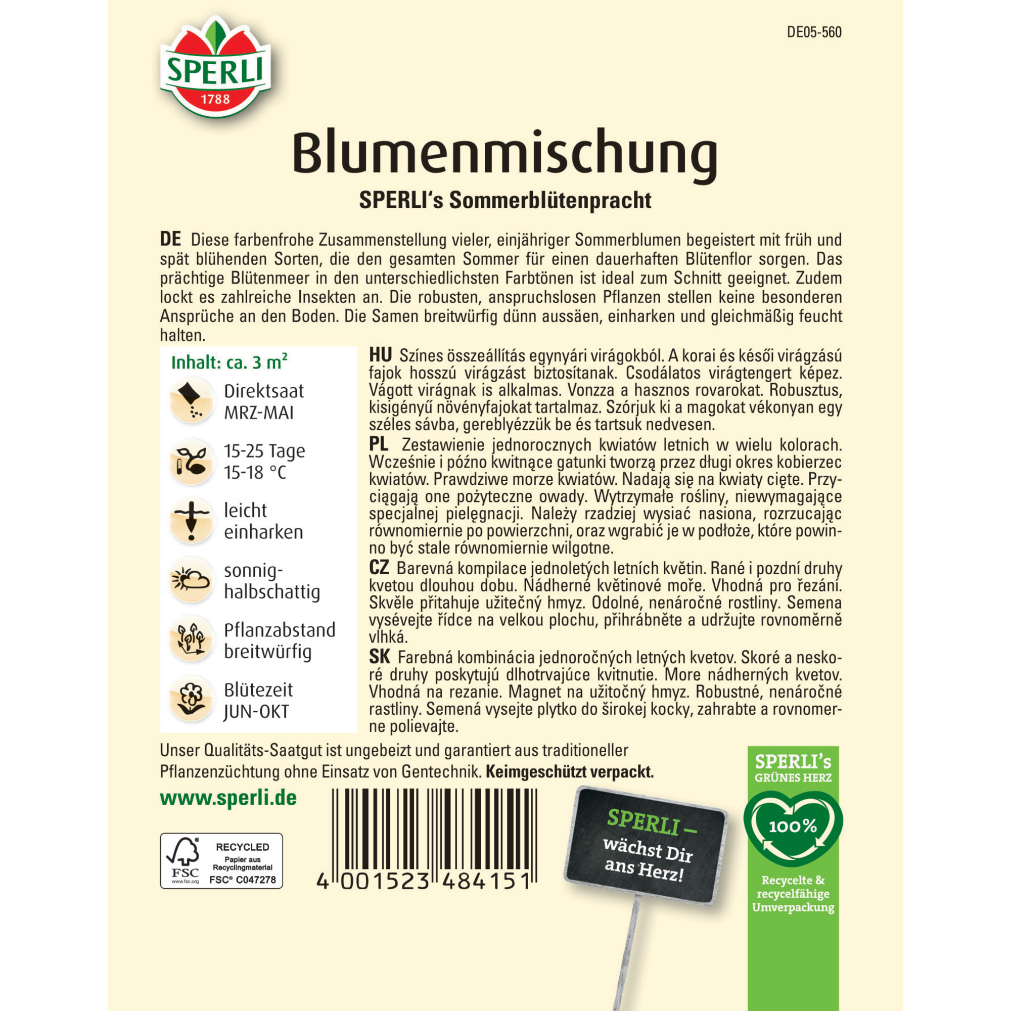 Blumenmischung 'SPERLI's Sommerblütenpracht'