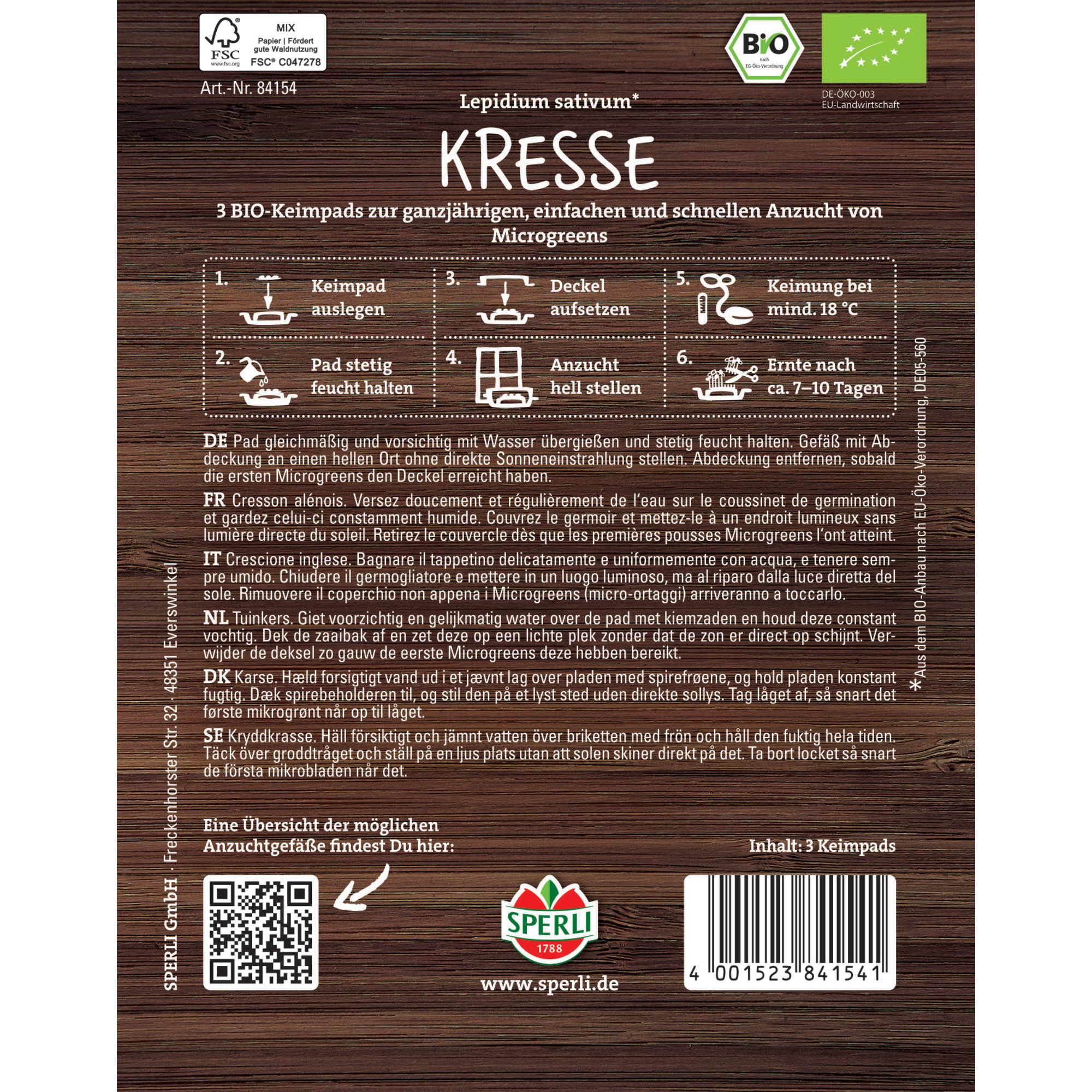 BIO-Microgreen-Pads Kresse