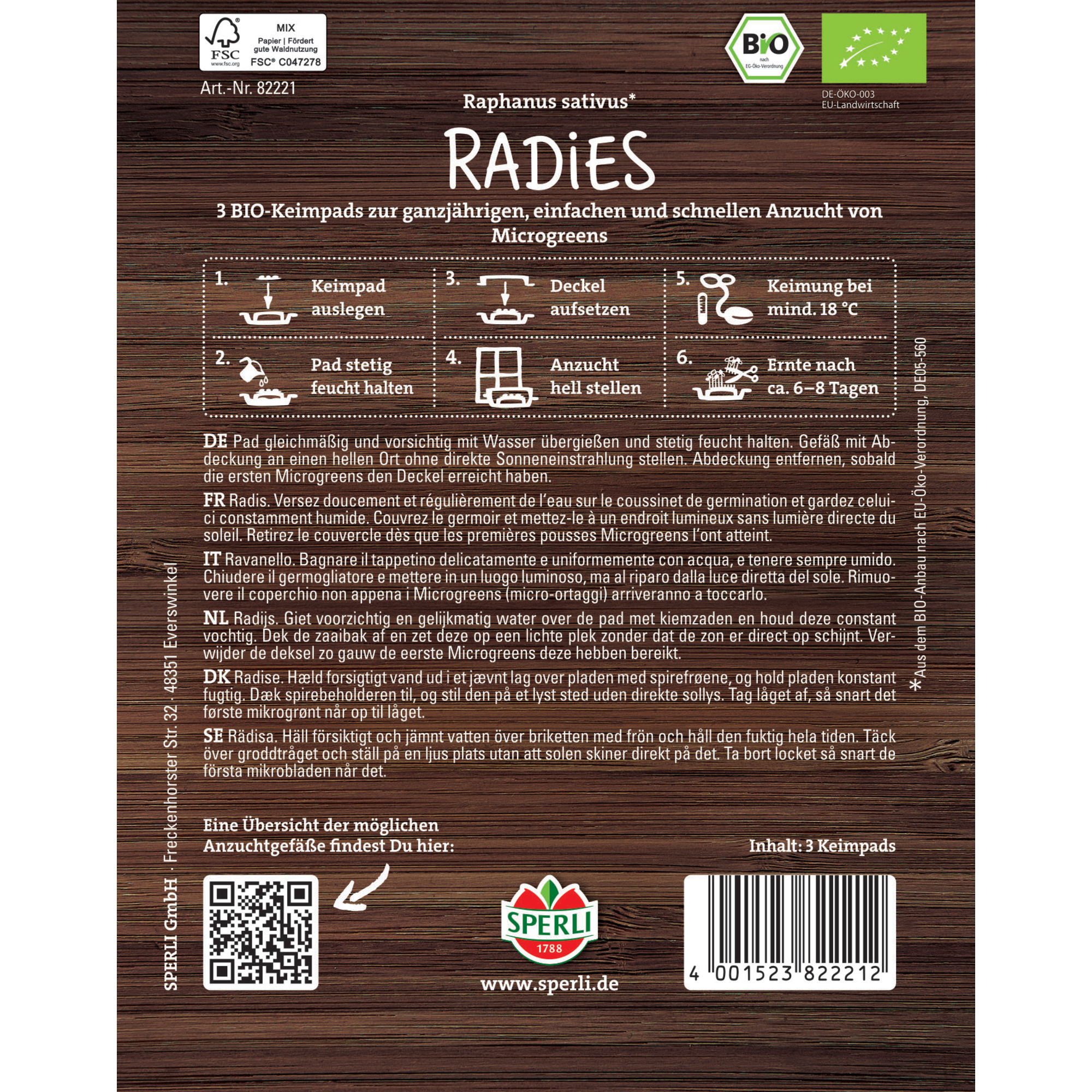 BIO-Microgreen-Pads Radies