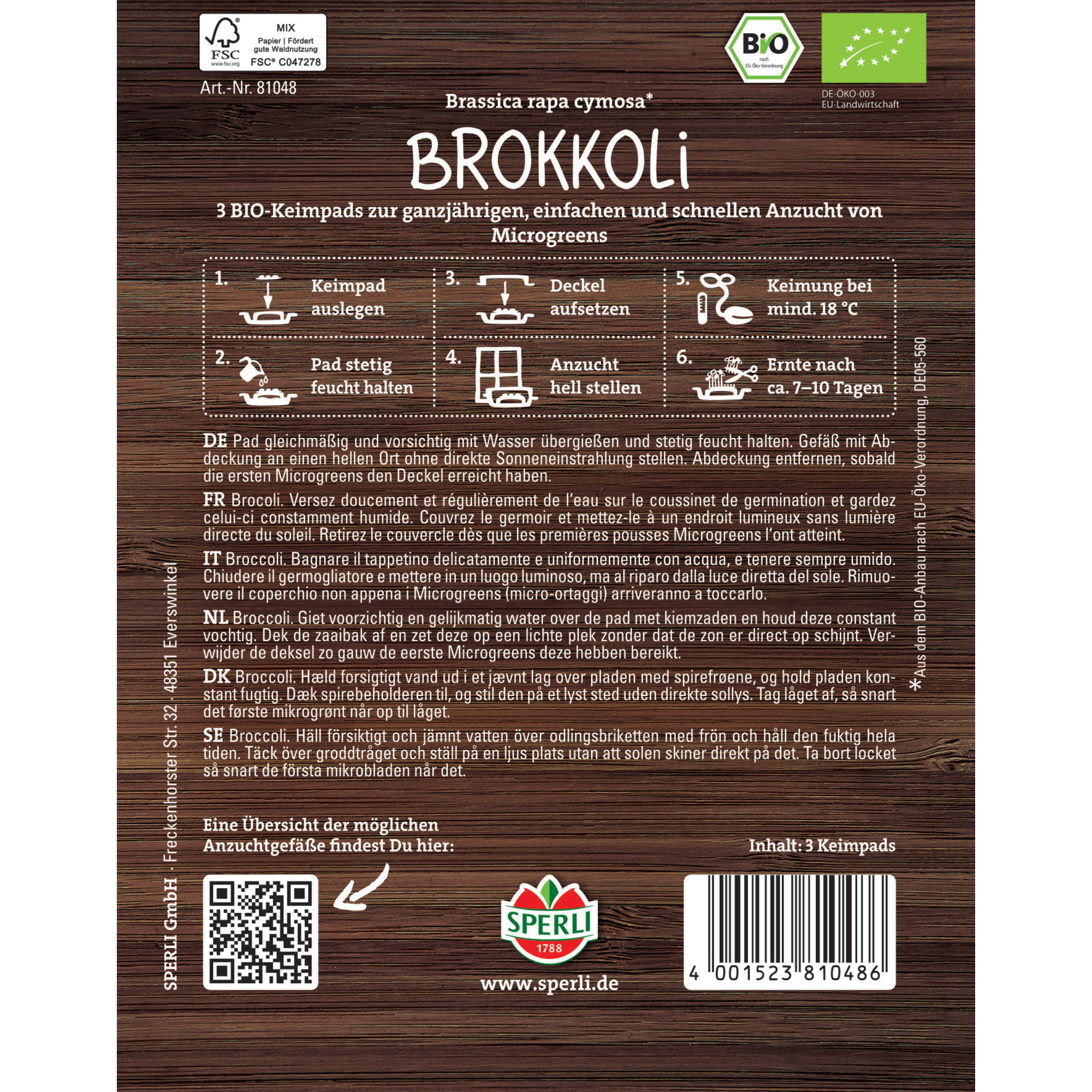 BIO-Microgreen-Pads Brokkoli