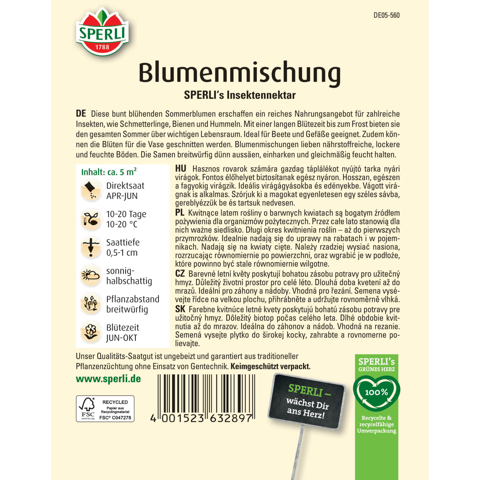 Blumenmischung 'SPERLI's Insektennektar'