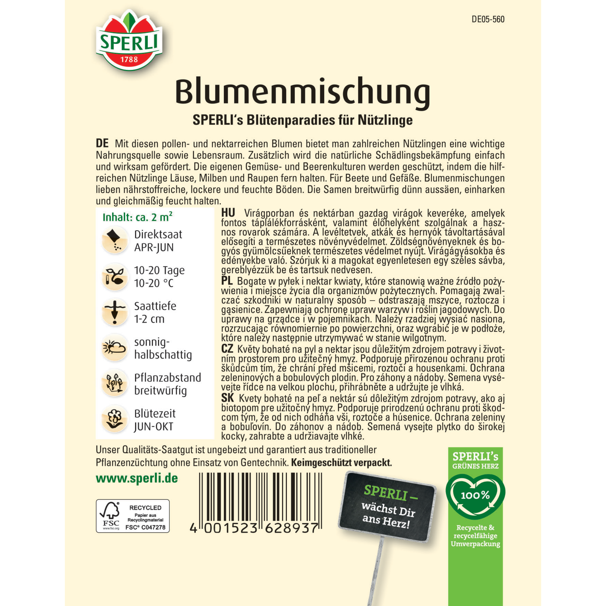 Blumenmischung 'Blütenparadies für Nützlinge'