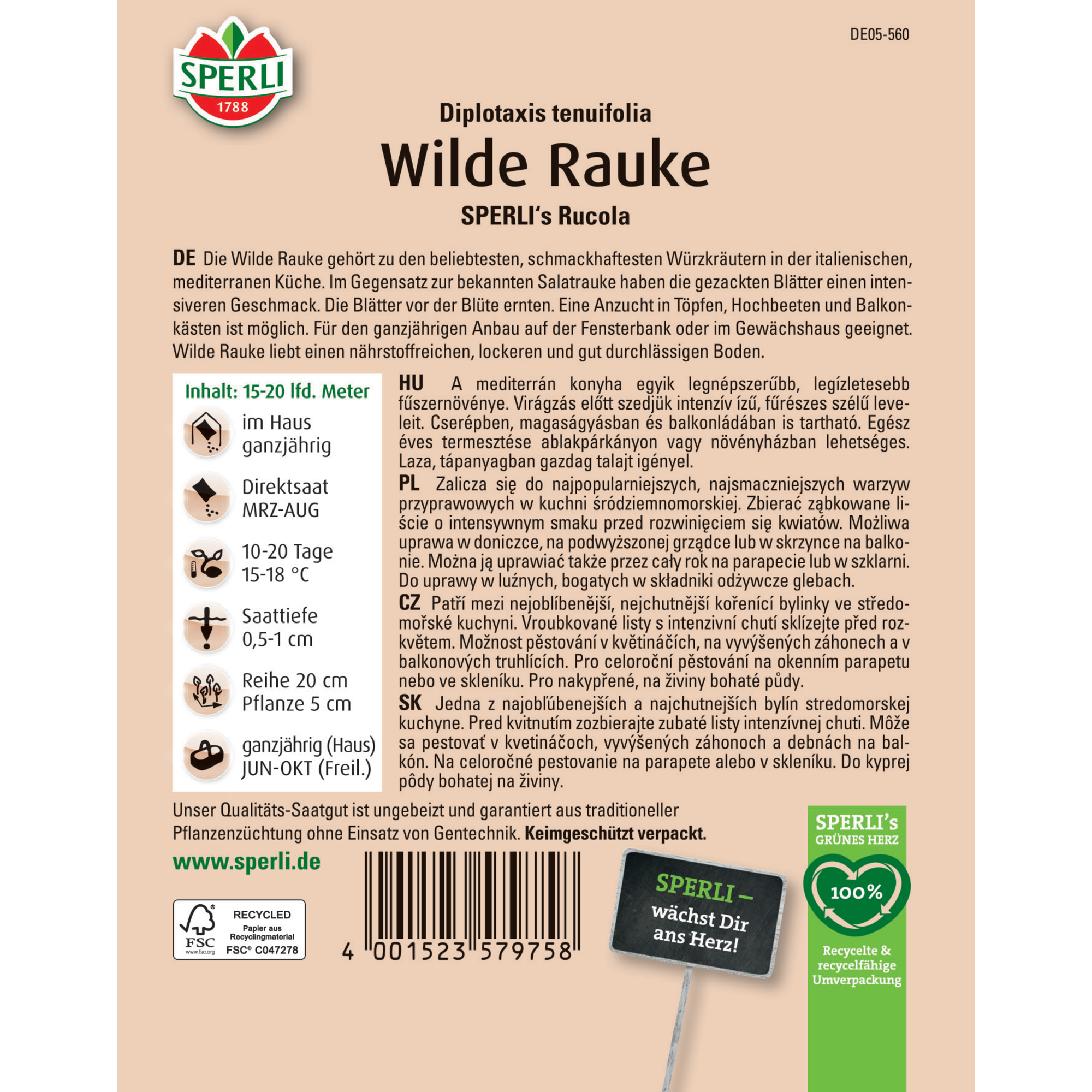 Wilde Rauke 'SPERLI's Rucola'