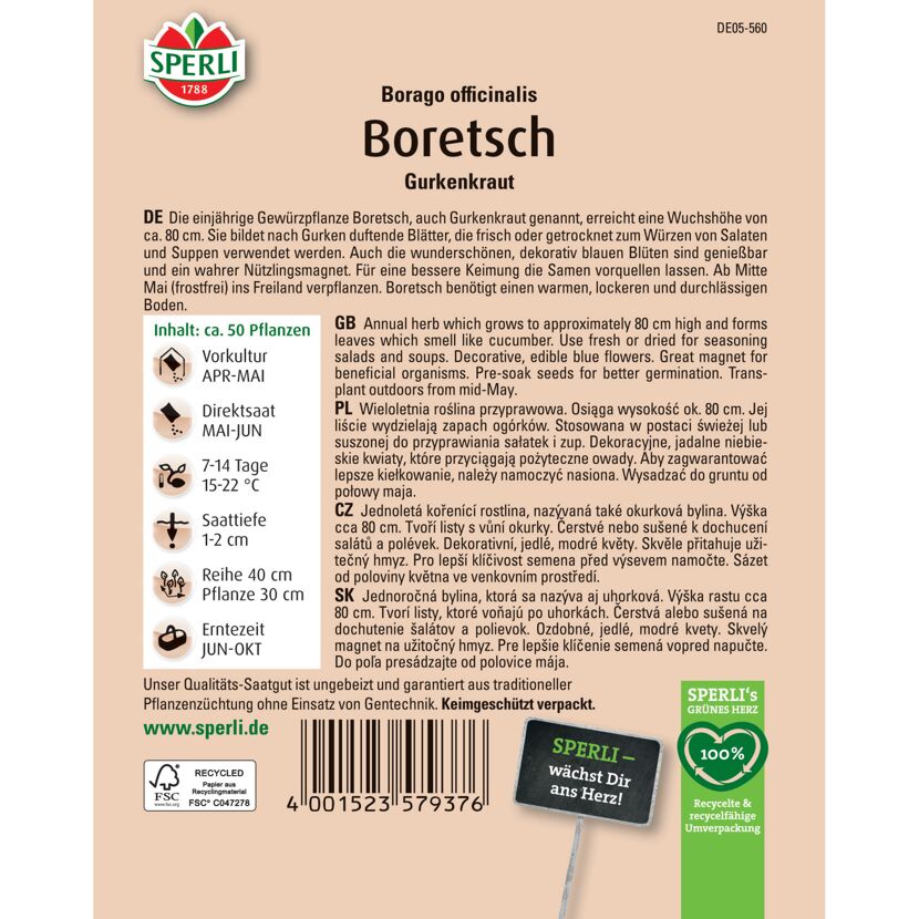 Boretsch Gurkenkraut