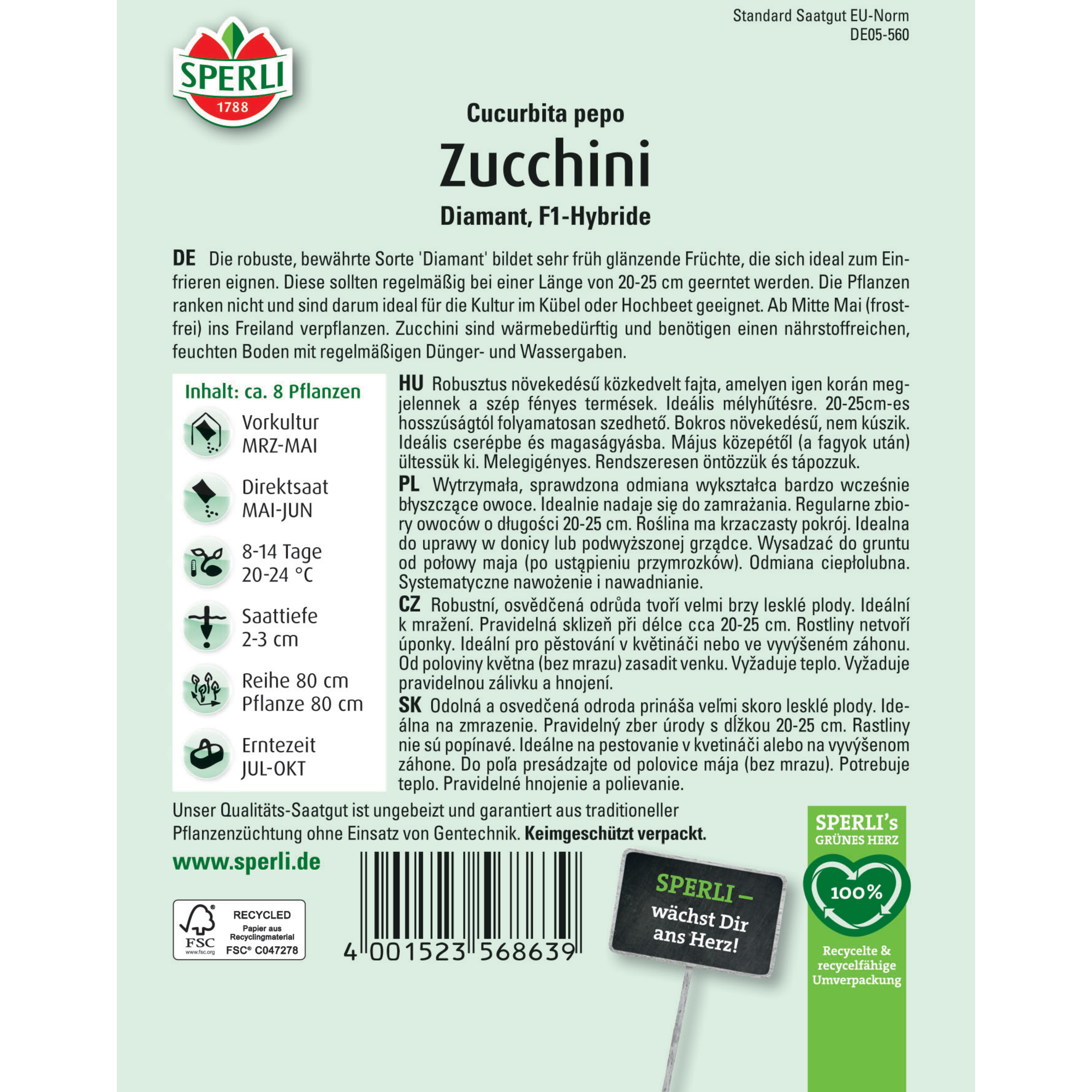 Zucchini 'Diamant' F1-Hybride