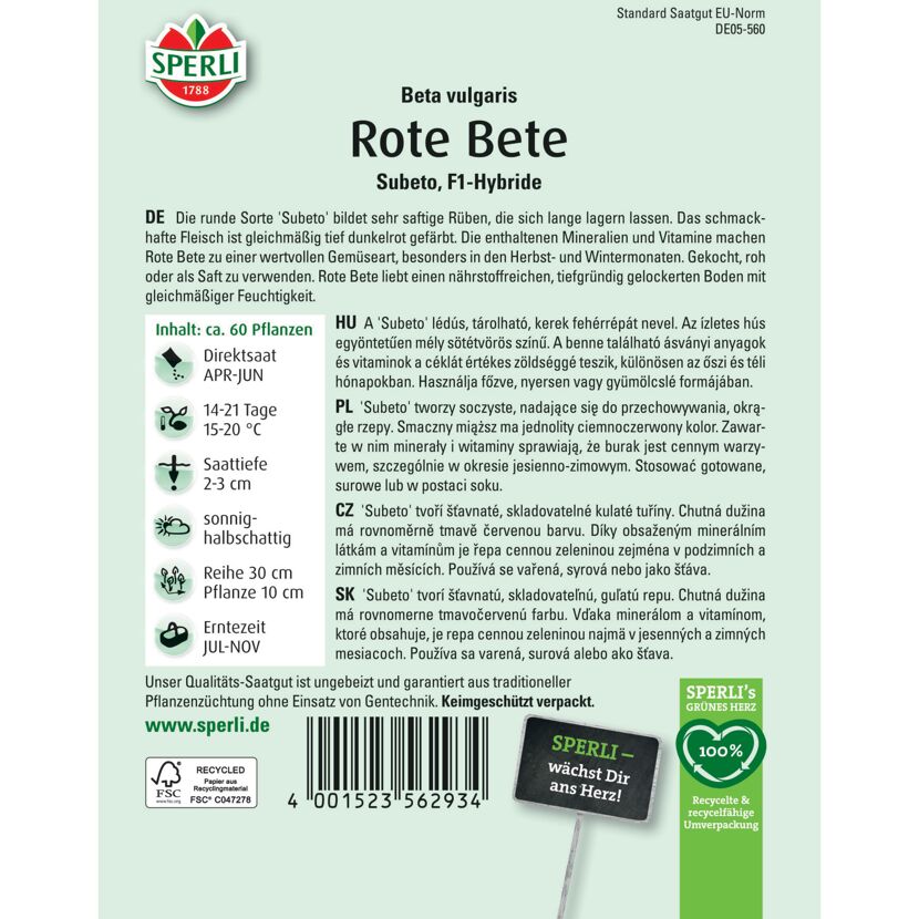 Rote Bete 'Subeto' F1-Hybride