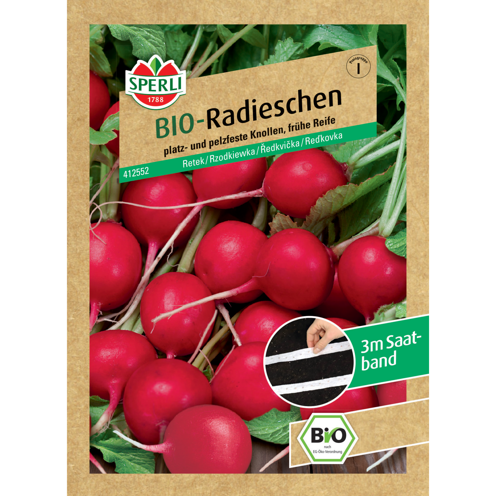 BIO-Radieschen Saatband 3 m