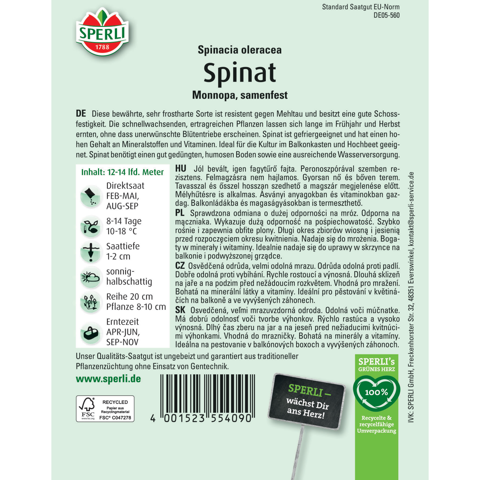 Spinat 'Monnopa'