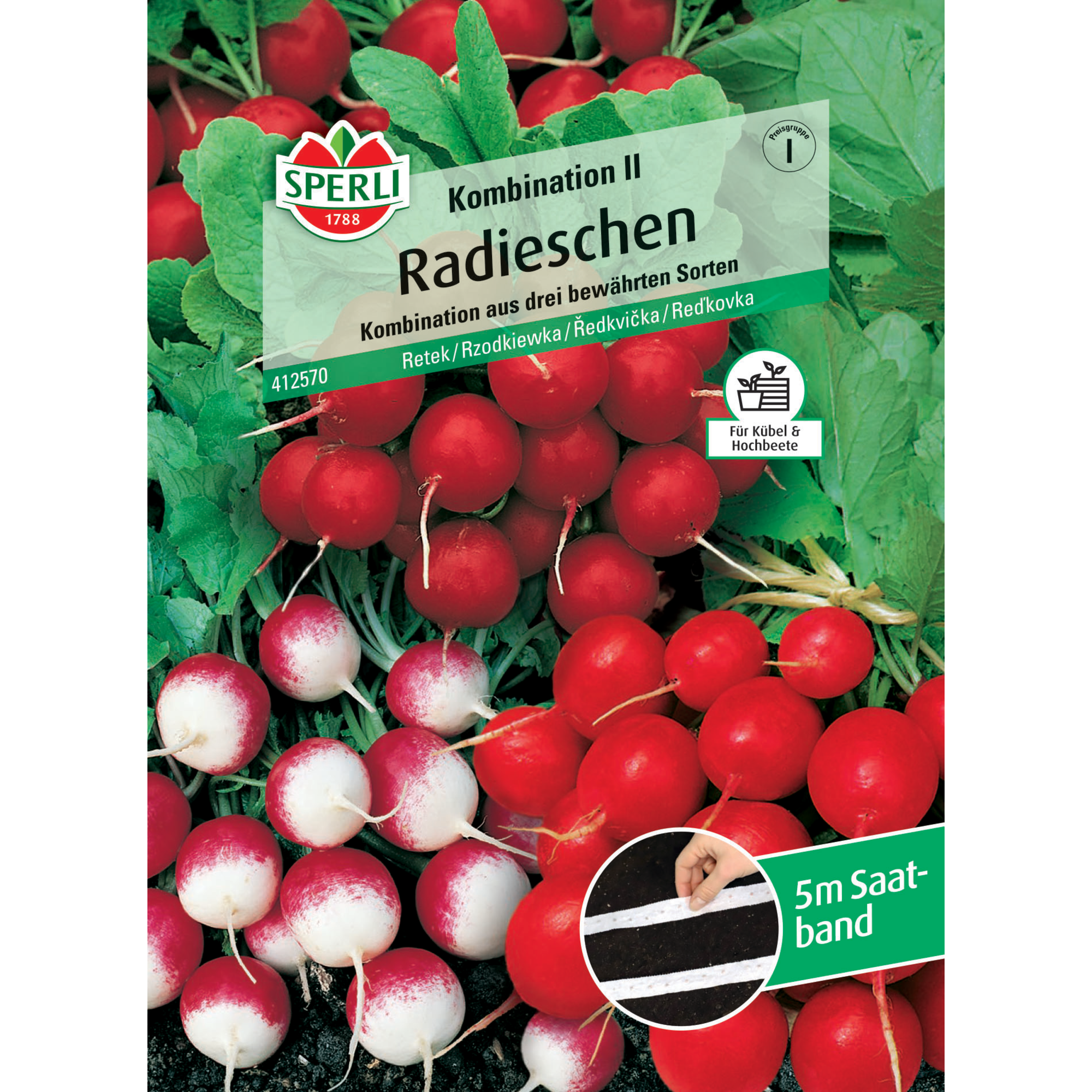 Radieschen 'Kombination II' Saatband 5 m