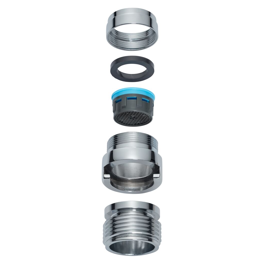 Schnellkupplung-Adapter mit Strahlregler verchromt 3/4" M22/M24