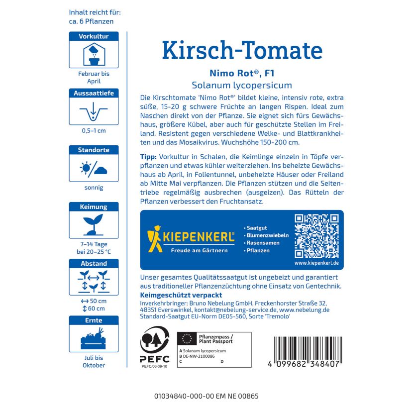 Kirsch-Tomate 'Nimo Rot®' F1-Hybride