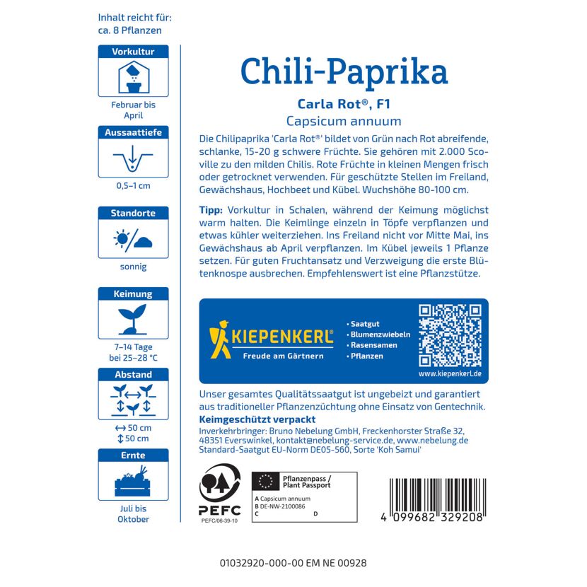 Chili-Paprika 'Carla Rot®' F1-Hybride