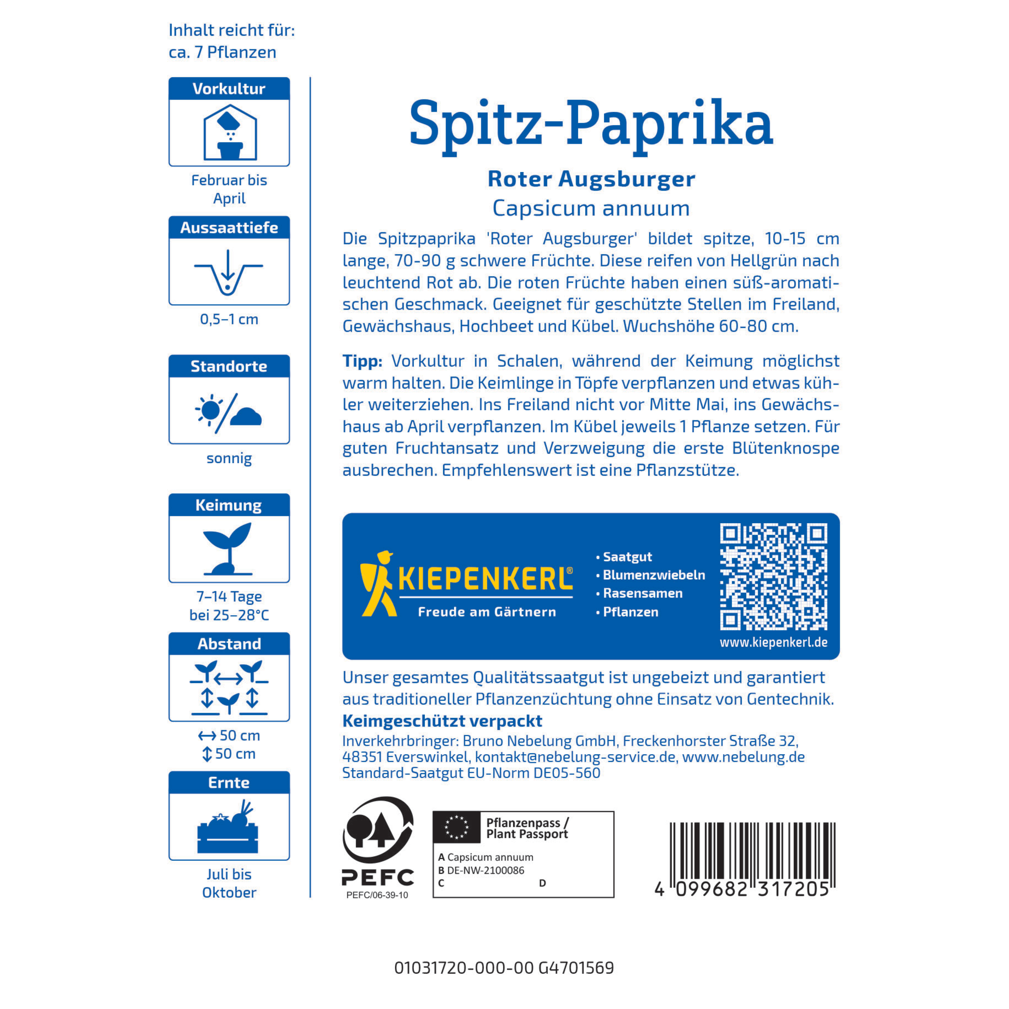 Spitz-Paprika 'Roter Augsburger'