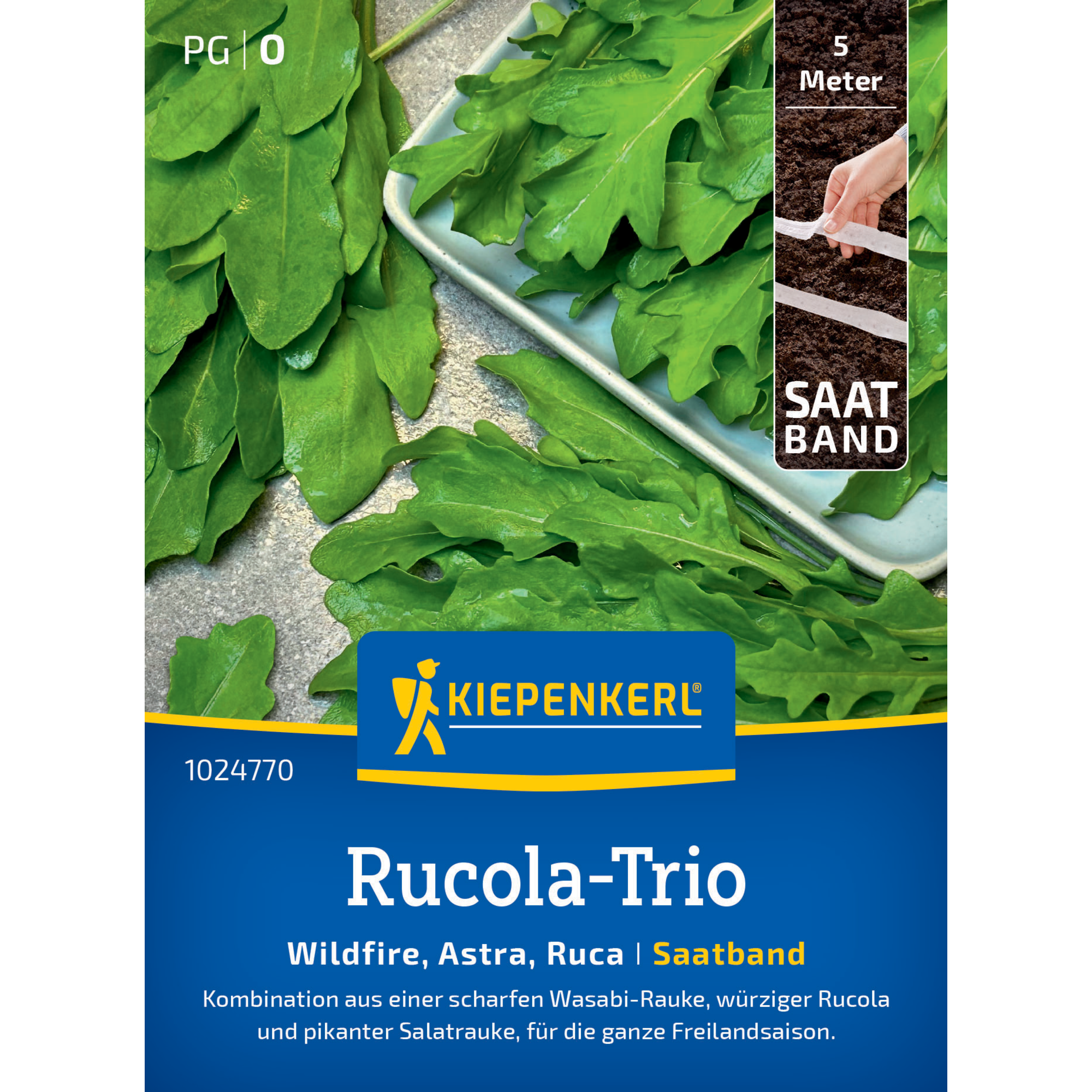 Rucola-Trio 'Wildfire, Astra, Salatrauke Ruca' Saatband 5 m