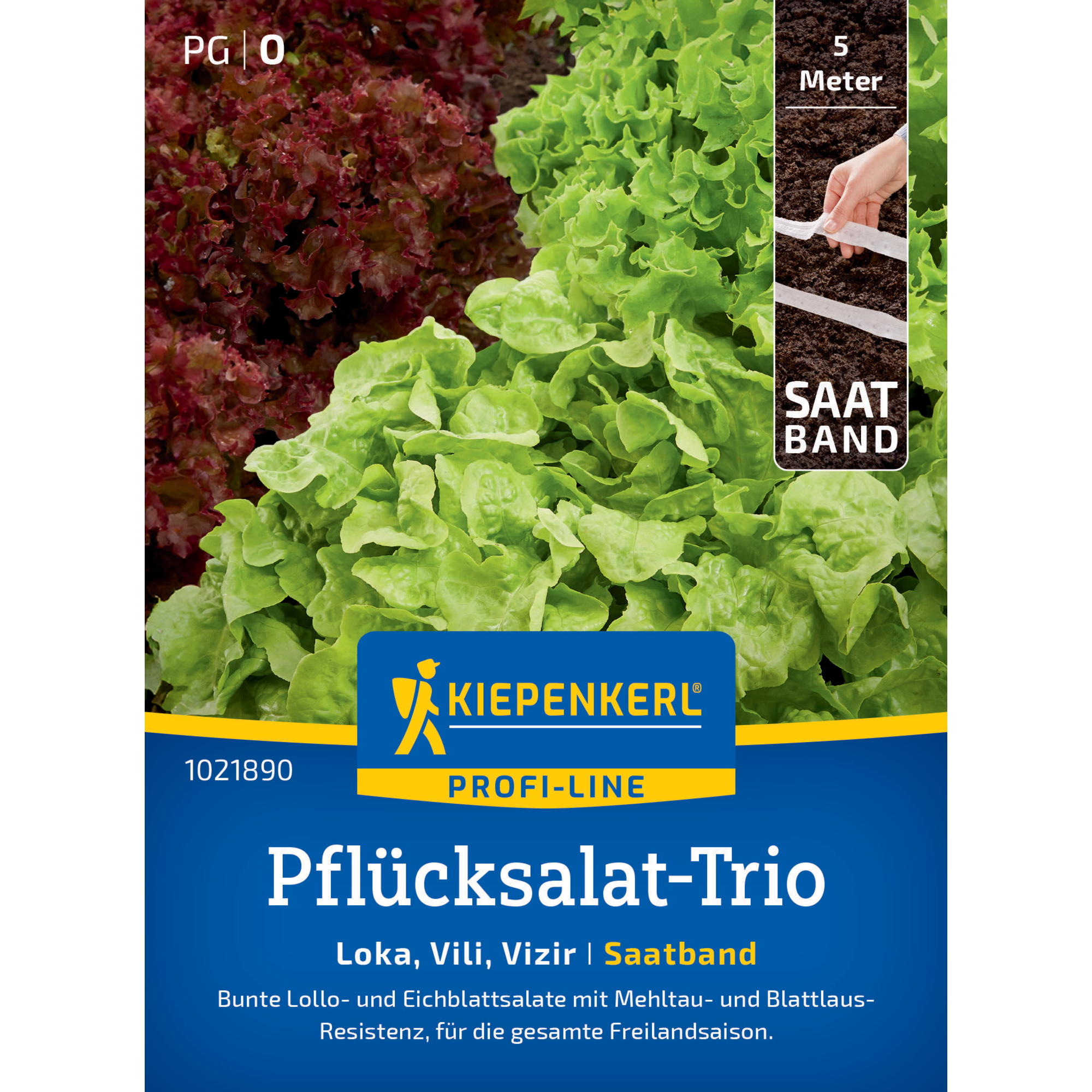 Pflücksalat-Trio 'Loka, Vili, Vizir' Saatband 5 m