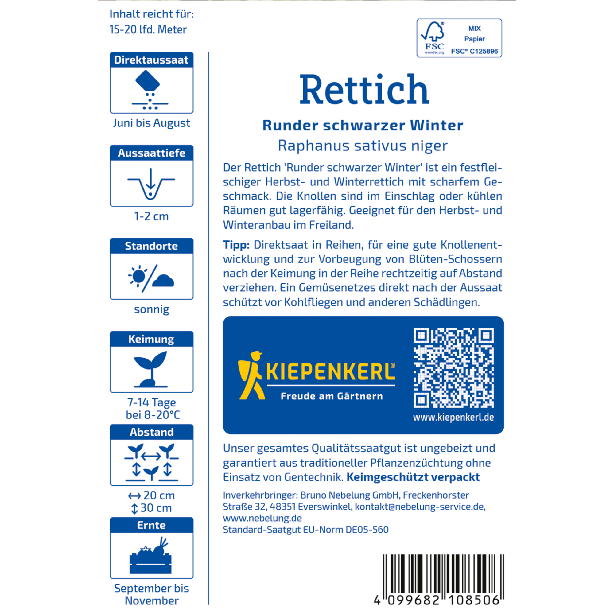 Rettich 'Runder schwarzer Winter'