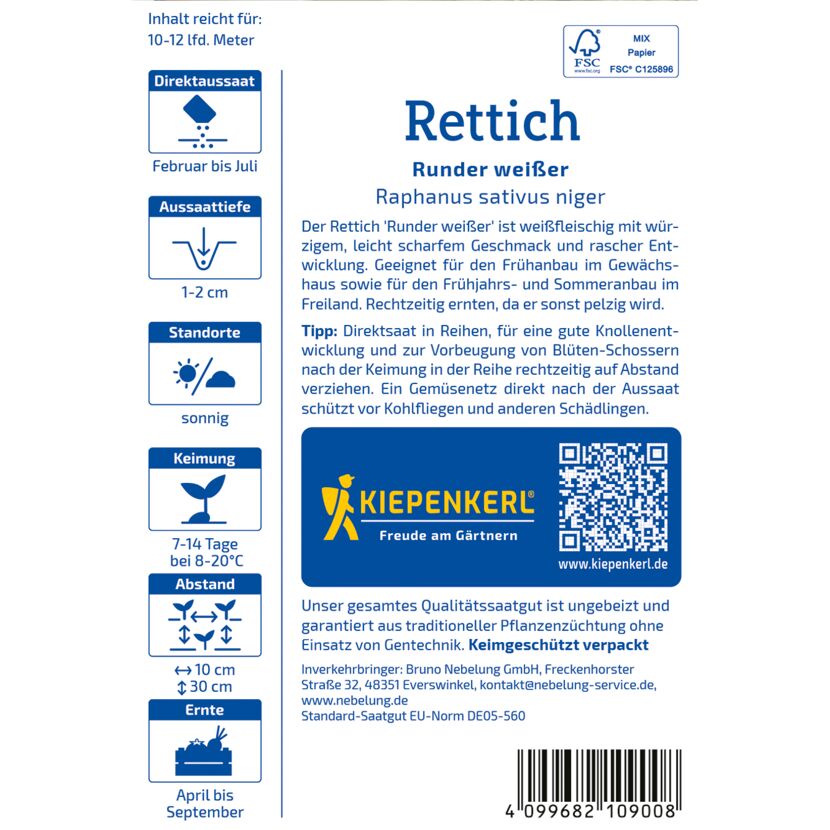 Rettich 'Runder weißer'