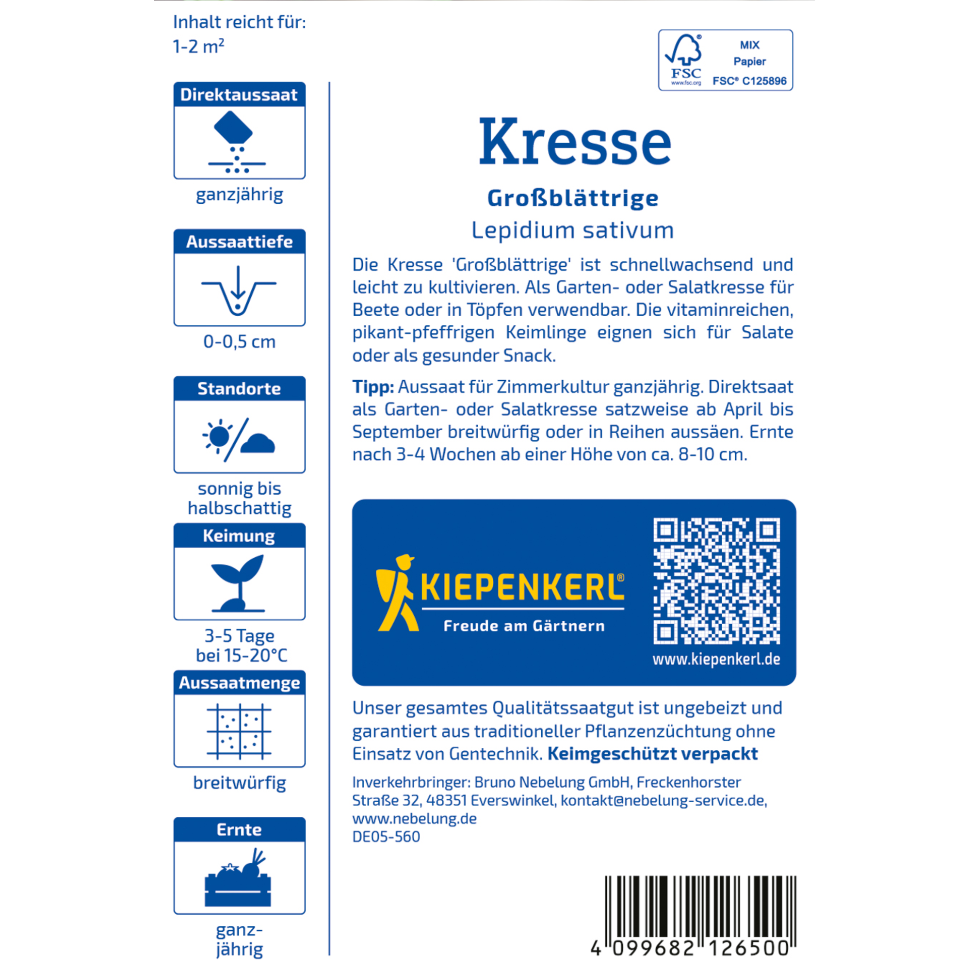 Kresse 'Glatte großblättrige'