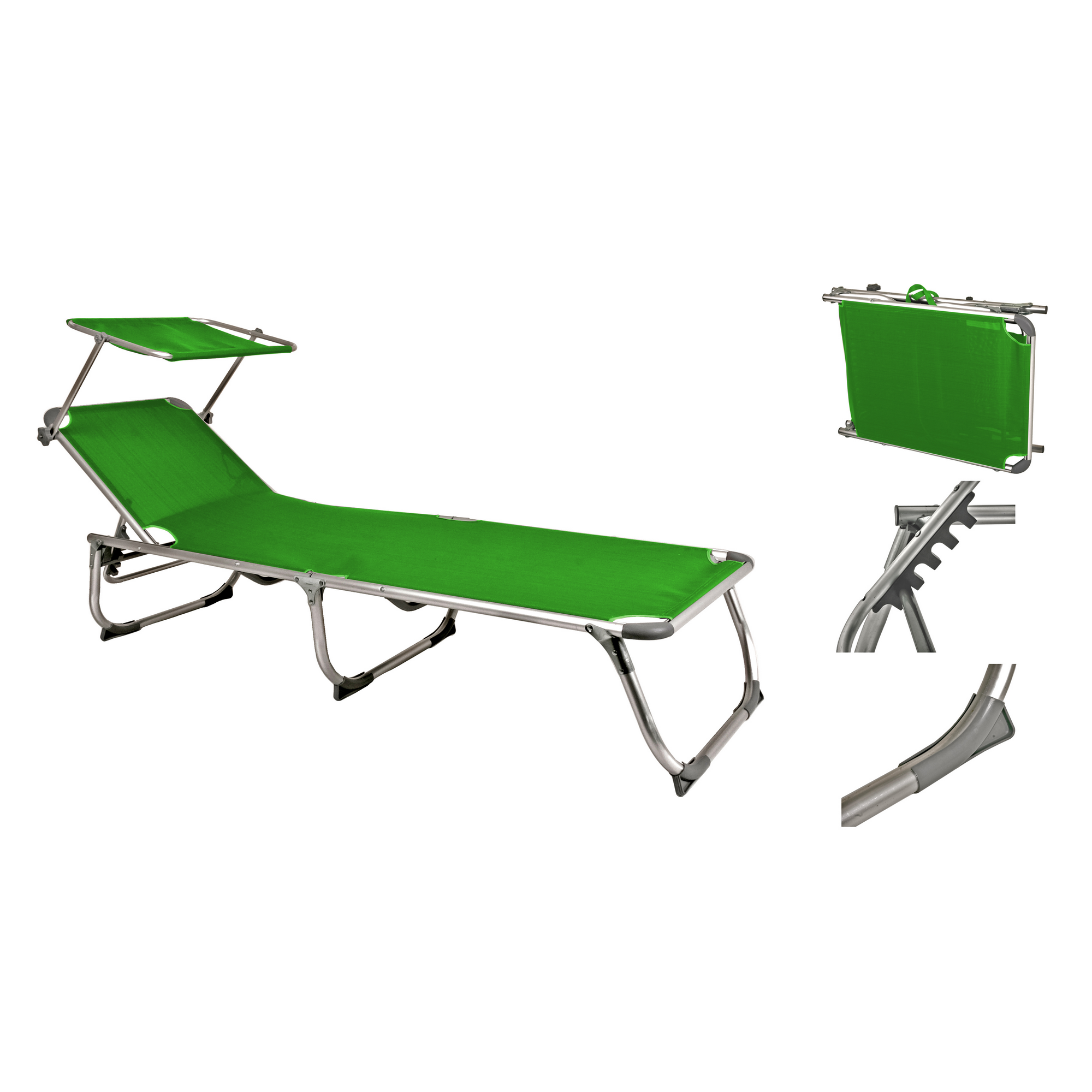 Sonnenliege 'Kiso' klappbar/verstellbar grau 61 x 30 x 188 cm