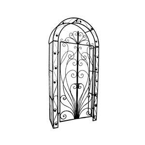 Rosenbogen mit Pforte ''Bagana'' Eisen schwarz 108 x 229 cm