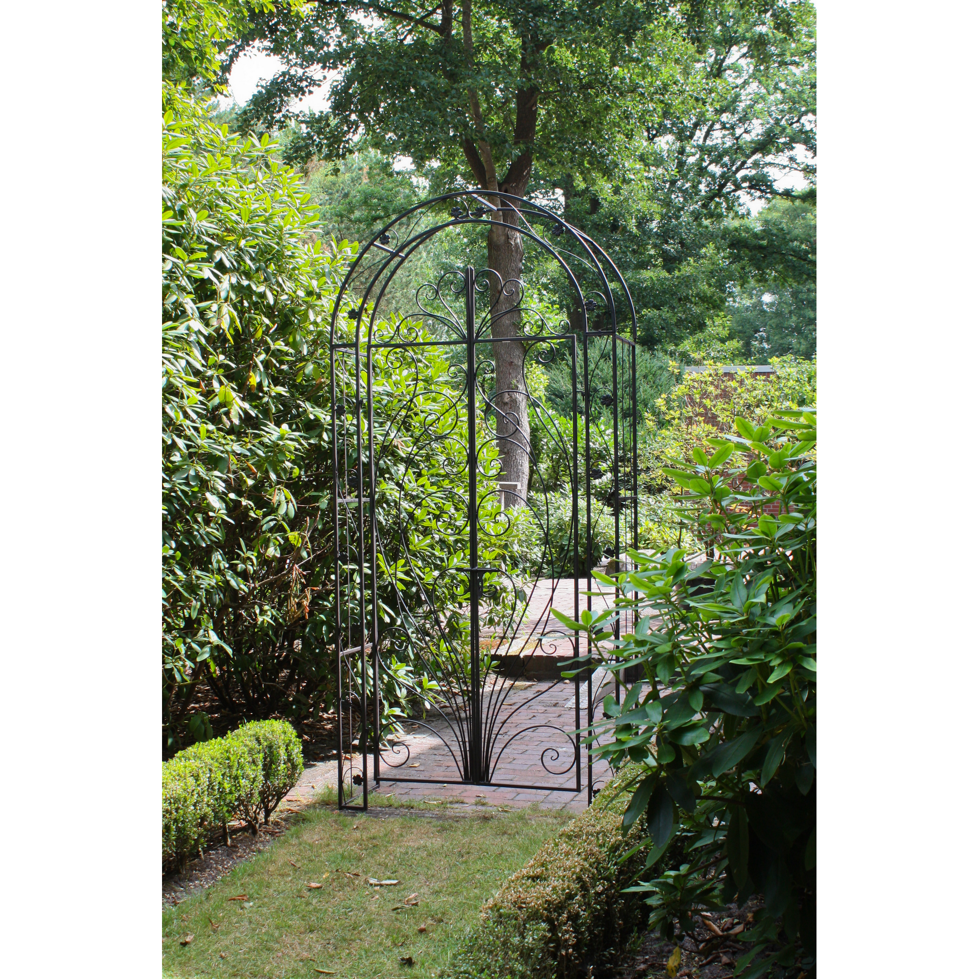 Rosenbogen mit Pforte ''Bagana'' Eisen schwarz 108 x 229 cm